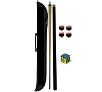 57" 2 Piece Center Split Pool Cue With SOFT Case BLUE TRIANGLE Chalk & 4 Tips