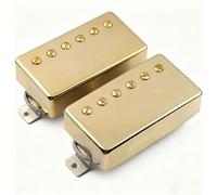 57 Classic 57 Classic Plus Alnico 2 Vintage Guitar Humbucker PAF Braided Wire Pickups Bridge and Neck For Les Paul style Guitar Chrome (Gold)
