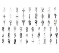 57 Creative Black And White Temporary Tattoo Stickers With Lightning And Vein Designs For Hands, Unique Styles, For Men And Women