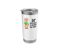57 Officially Grumpy Old Man Over The Hill Funny Stainless Steel Insulated Tumbler