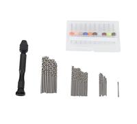 57 Pcs Hand Drill Bits Set, Manual Pin Vise Hand Drill, Compact Size, Adjustable Micro Twist Drill Set, with Case, for RC Car Hobby Repair, Aluminum Grip Steel Bits