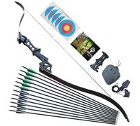 57" Recurve Bow and Arrows Set Adult Takedown Hunting Bow Kit Archery Set Right Hand with Broadheads Targeting Practice Competition Shooting Indoor Outdoor 30-60LBS(40LBS)