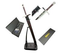 57 SPECIAL REPLICAS Letter Opener Envelope Slitter 22 cm with Stand, Sheath and Giftbox - Inspired by King Arthur - Collectible Decorative Paper Correspondence Opener, KW1129