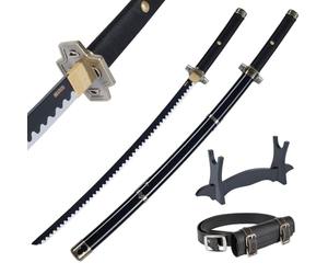 57 SPECIAL REPLICAS Wooden Katana Sword 41 inch / 105 cm with Belt Holder and Stand - Samurai Sword for Anime Cosplay - Bamboo Replica Swords - Decorative Collectables (No Sharp Edges)