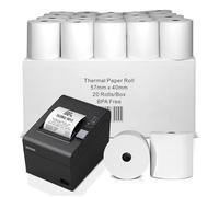 57 x 40 mmThermal Receipt Till Rolls - Premium Quality, Long-Lasting, Durable, Fast-Printing, Compatible with Most Thermal Printers