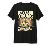 57 Years and Still Rocking It 57th Birthday Funny Premium T-Shirt
