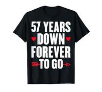 57 Years Down Forever to Go 57th Wedding Anniversary T-Shirt