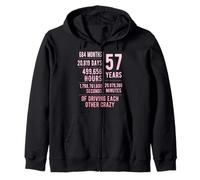 57 Years Married Funny 57th Wedding Anniversary Zip Hoodie