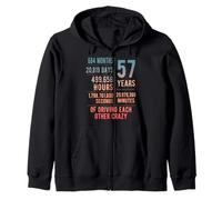 57 Years Married Funny 57th Wedding Anniversary Zip Hoodie