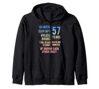 57 Years Married Funny 57th Wedding Anniversary Zip Hoodie