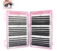 570 Pieces Cluster Lashes, Individual Fluffy Eyelashes | D Curl Lash Extensions | Russian Style Cat-Eye Lashes | DIY High Volume Soft Fiber (30D+40D+50D+60D+80D+100D)