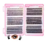 570 Pieces Individual Eyelashes, 30D 40D 50D 60D 80D 100D Cluster Lashes Kit, 10-18mm DIY Eyelash Extensions, Fluffy Russian Curly Lash Clusters for Women & Girls