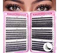 570pcs Cluster Lashes Kit - Individual Eyelashes/False Eyelash Clusters 8-16MM DIY Durable Lash Extensions, Soft & Fluffy Thick Volume Lash Clusters (30D+40D+50D+60D+80D+100D)