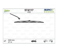 VALEO Silencio Wiper - V53 - All-Seasons Durable and Resistant Windshield Conventional Wiper Blade 530mm - 1 Wiper Blade - 574117