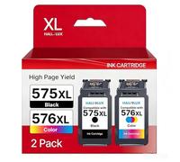 575 576 Ink Cartridges Compatible for Canon PG-575XL CL-576XL 1Black 1Color