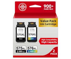 575 576 Ink Cartridges XL Replacement for Original Canon 575 576 Ink Cartridges, Printer Ink 575 576 XL for Canon Pixma TS3750i Ink - TR4755i TS3550i TS3551i TS3751i TR4750i TR4751i TR4756i