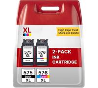 575XL 576XL Ink Cartridges for TR4755i TS3751i PG575 CL576 Ink Cartridges | Replacement for Canon PG-575 Black & CL-576 Colour Ink Cartridges for PIXMA TS3750i TR4755i TR4750i TR4700 TS3550i TS3551i