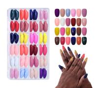 576 Pcs Press-On Nails with 24-Grid Storage Box 12 Sizes Matte & Glossy Press-On Nails Collection Fake Nail Tips for DIY Nail Art