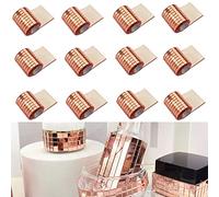 5760pcs Real Glass Silver Mirrors Mosaic Tiles Sticker for Craft Mini Square Glass Tiles Self Adhesive,5mm by 5mm (Rose Gold)