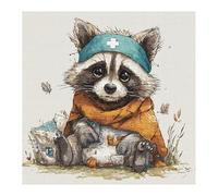 57lilina Cross Stitch Kits for Adults - 16x16 Inch 11CT Advanced Pre Printed Stamped Cross-Stitch Embroidery Kits for Adults Beginners, DIY Caccoon Crossstitch Crafts Gifts for Wall Decor