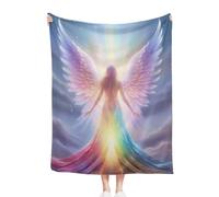 57lilina Soft Fleece Throw Blanket Gifts for Her - 60x80 Inch Cozy Flannel Plush Fluffy Throw Blanket for Sofa Bed Couch or Chair, Thoughtful Cute Print Angel Themed Lovers Gift for Women Girls
