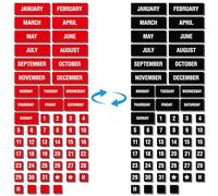 57PCS Numbers & Months Magnets, Double-Sided Magnetic Days of Week, Month Dry Erase Calendar Date Magnets for Whiteboard Refrigerator