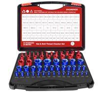 57Pcs Thread Checker, Nut and Bolt Thread Checker 33 Standard and 24 Metric Set, Thread Gauge Suitable for Nut or Bolt Size Finder in Narrow and Tricky Areas
