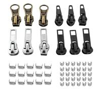 57Pcs Zipper Repair Kit Replacement Zip Repair Kit Metal Zipper Pull Replacement with Top and Bottom Stoppers for Coats Jacket Backpacks Luggage