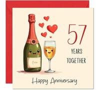 57th Anniversary Card for Women & Men - Happy 57 Year Anniversary Card for Girlfriend Boyfriend Partner Anniversaries Greeting Cards for Him Her