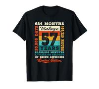 57th Birthday 57 Year Old Limited Edition Vintage 684 Months T-Shirt