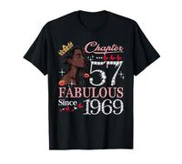 57th Birthday Black Queen Chapter 57 Fabulous Since 1969 T-Shirt