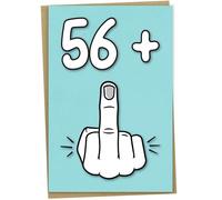 57th Birthday Card, 56 + 1, Funny Birthday Card for 57 Year Old Women or Men, 5x7