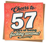 57th Birthday Card for Her, Funny Confetti Design