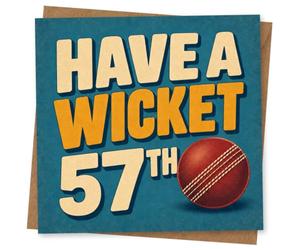 57th Birthday Card for Him, Funny Design | Eye-catching greeting card; Funny artwork for him on a 57th birthday with a warm, memorable feel