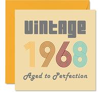 57th Birthday Cards for Men Women - Vintage 1968 Aged To Perfection - 57 Birthday Card Funny for Her Him, 145mm Greeting Cards Mum Dad Grandad Grandpa Grandma Nanny