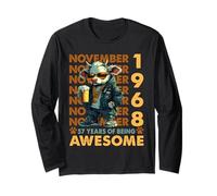 57th Birthday Cow Legends November 1968 57 Years Old Mens Long Sleeve T-Shirt