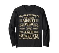 57th Birthday Gifts For Men August 1968 57 Year Old Bday Long Sleeve T-Shirt