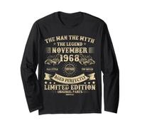 57th Birthday Gifts for Men November 1968 57 Year Old Bday Long Sleeve T-Shirt