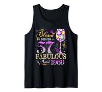 57th Birthday Queen Blessed by God 57 Fabulous Since 1969 Tank Top