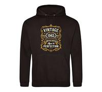 57th Birthday Vintage Hoodie, 1965 Aged To Perfection Original Quality Funny Birthday Gift Unisex Adults Top(4XL, Black)