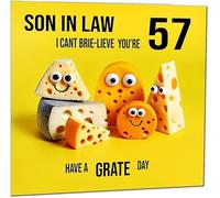 57th Son in Law Birthday Card - Cheese Pun Funny Son-in-laws Birthday Card for 57 Year old fifty seventh, fifty seven