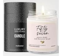 57th Wedding Anniversary Candle Gift - Luxury Soy Wax - Vanilla, Jasmine, Sugared Almond - Makester
