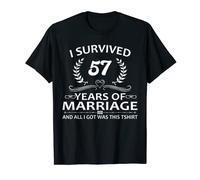 57th Wedding Anniversary Couples Husband Wife 57 Years T-Shirt