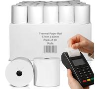 57x40mm Thermal Paper Rolls - Premium BPA-Free Receipts, 20 Rolls Case Pack Till Rolls Set, Long-Lasting POS Printer Paper, Compatible with All POS Thermal Printers, Payment Receipt Rolls.