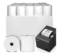 57x40mm Thermal Paper Rolls - Premium BPA-Free Receipts, 80 Rolls Case Pack Till Rolls Set, Long-Lasting POS Printer Paper, Compatible with POS Thermal Printers, Pack of 80 Rolls Case.