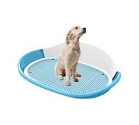57x42x16centimetre/22.4x16.5x6.7" Portable Dog Potty Dog Toilet Training Tray Urinal with Urinal Riser Pet Potty with Grate Raised Wall Panels Removable Design for Puppies Spot Pottying(Blue)