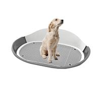 57x42x16centimetre/22.4x16.5x6.7" Portable Dog Potty Dog Toilet Training Tray Urinal with Urinal Riser Pet Potty with Grate Raised Wall Panels Removable Design for Puppies Spot Pottying(Grey)