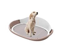 57x42x16centimetre/22.4x16.5x6.7" Portable Dog Potty Dog Toilet Training Tray Urinal with Urinal Riser Pet Potty with Grate Raised Wall Panels Removable Design for Puppies Spot Pottying(Brown)