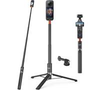58"/147cm Invisible Selfie Stick Tripod for Insta360 Luna Ultra/X5/X4/X3, DJI Pocket 4/3/Osmo 360/Action 6/5 Pro/4, GoPro Hero 13/12/11, 2-in-1 Extendable Handle Grip/Travel Volgging Stand/Accessories
