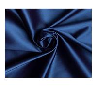 58"/150cm Wide Plain Poly Silk Satin Fabric (1 Meter Pre Cut - Navy Blue)